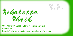 nikoletta uhrik business card